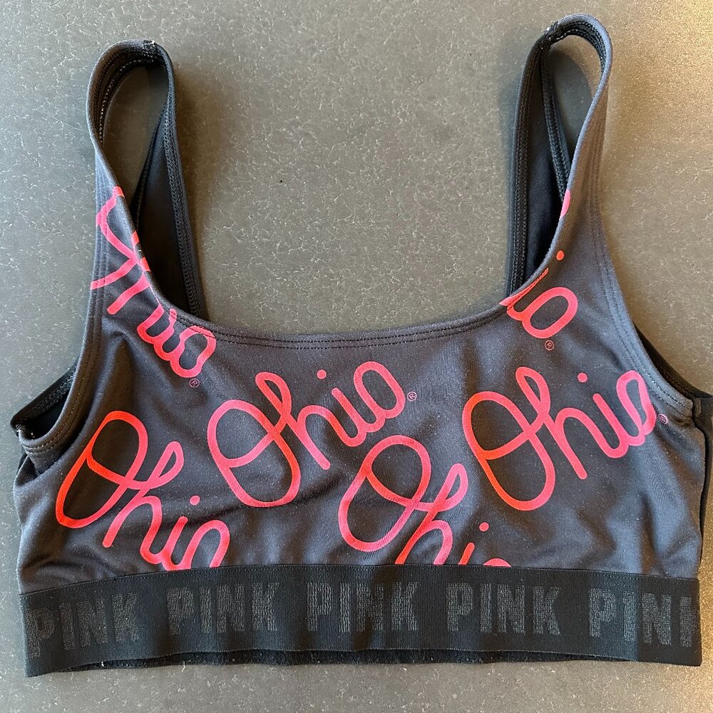 Ohio Script Sports Bra by VS Pink - Small - Black